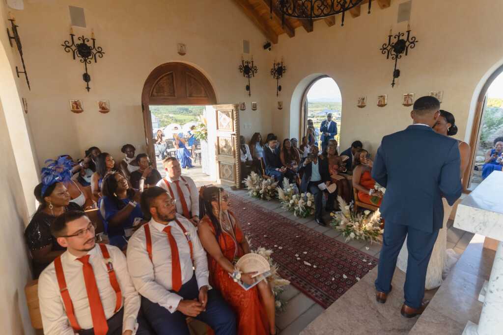 Wedding ceremony at chapel Hacienda Encantada Los Cabos Mexico