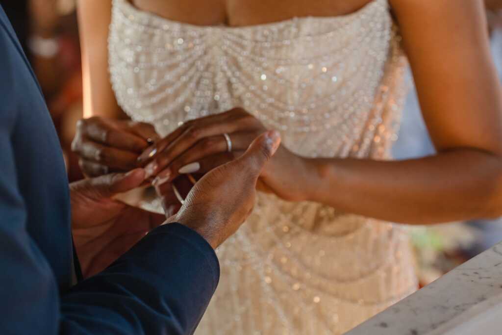 Ring exchange ceremony Hacienda Encantada Los Cabos chapel wedding
