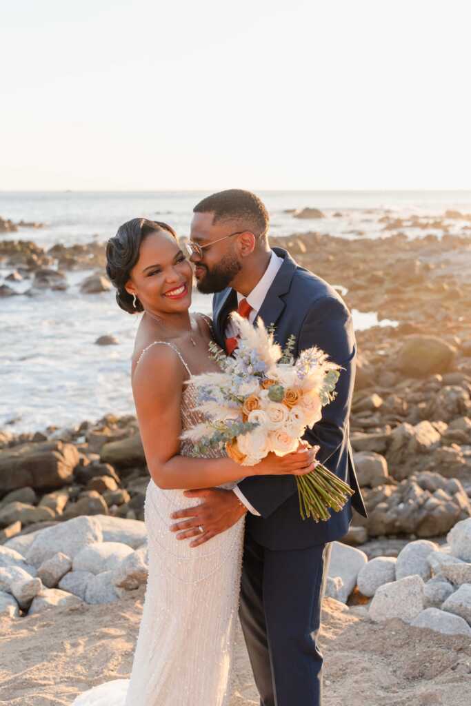 Golden hour wedding portraits Hacienda Encantada Los Cabos Mexico
