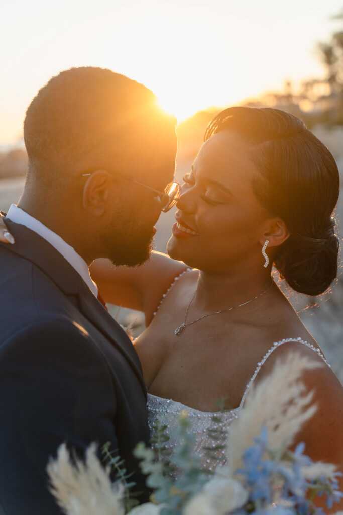 Beach sunset wedding portraits Hacienda Encantada Los Cabos Mexico