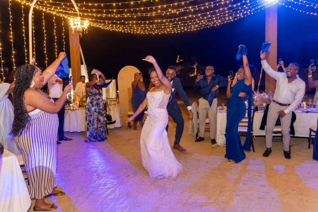 Wedding reception entrance couple Hacienda Encantada Cabo Mexico